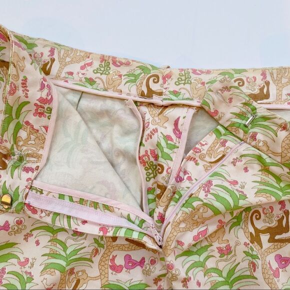 Vintage Tibi Jungle Print Pants Pink Green Animal Print Tropical Designer 10 - Picture 5 of 14